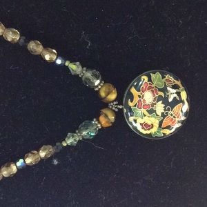 Enamel Austrian crystals necklace